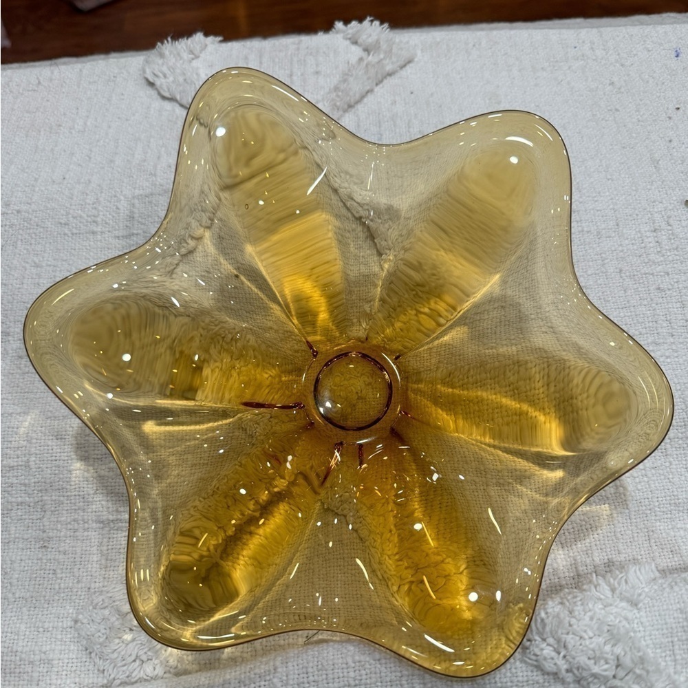 Mid‎ century amber glass dish